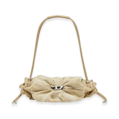Diesel Scrunch-D Shoulder S Scrunch-D S-Small Shoulder Bag In Washed Canvas "Beige"