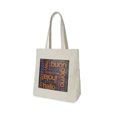 X-Girl Bonjour Logo Canvas Tote Bag "Off White"