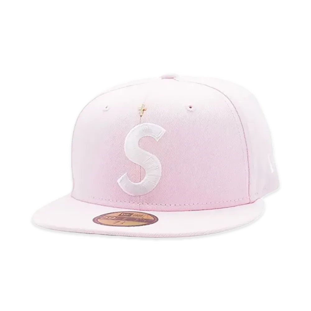 Supreme Gold Cross S Logo New Era "Pink"