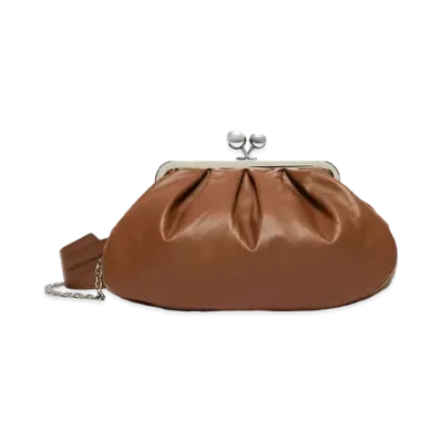 Max Mara CUBICO Medium Pasticino Bag in Lamb Leather "Tobacco Brown"