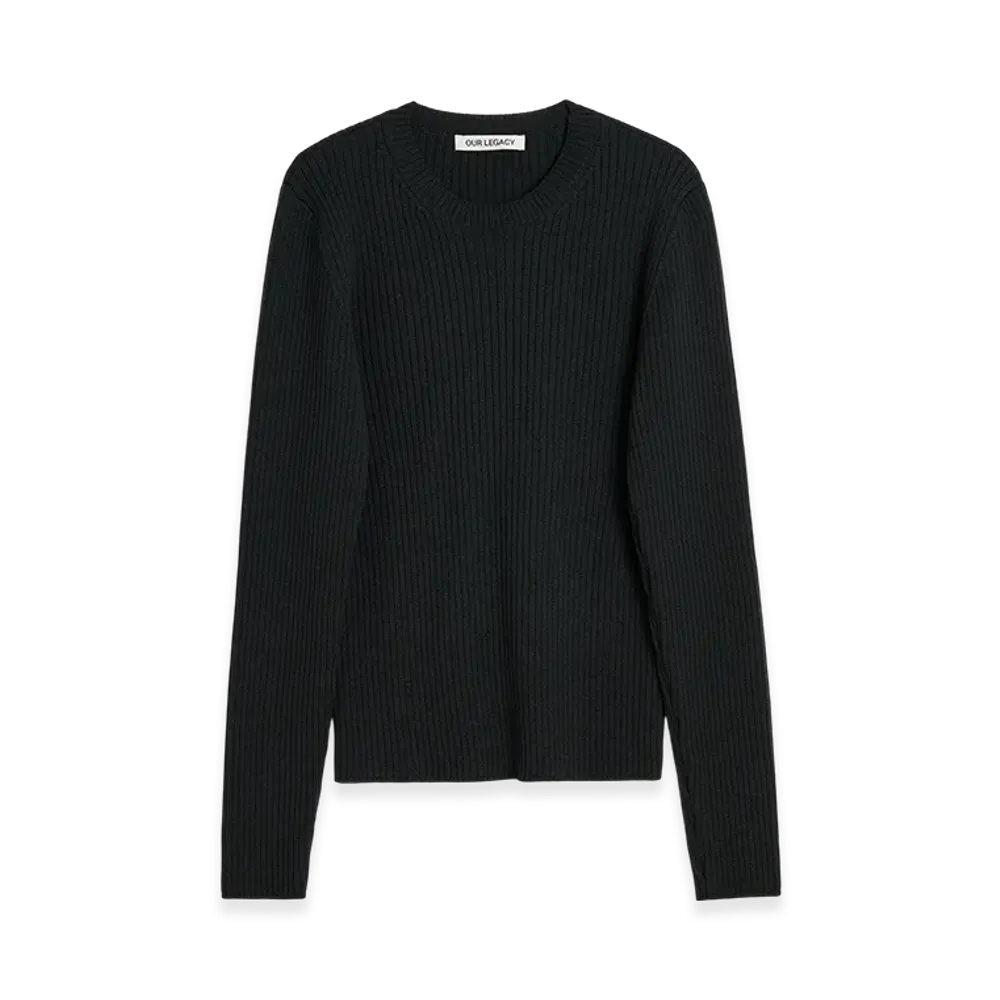 OUR LEGACY Compact Roundneck "Off Black Rustic Merino"
