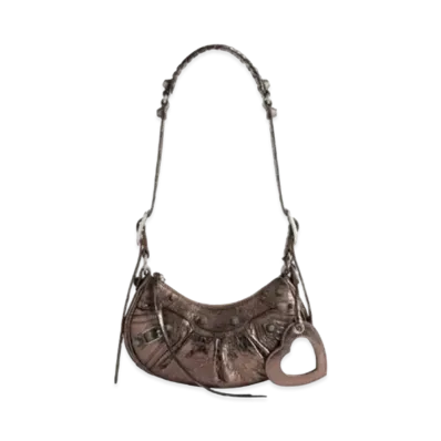 BALENCIAGA Le Cagole XS Shoulder Bag Metalized "Grey/Silver"