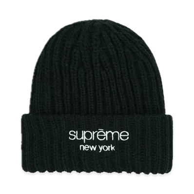 Supreme Classic Logo Chunky Ribbed Beanie "Black" (23FW)