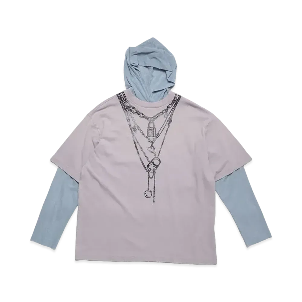 Acne Studios T-Shirt Layered Mesh "Warm Gray"