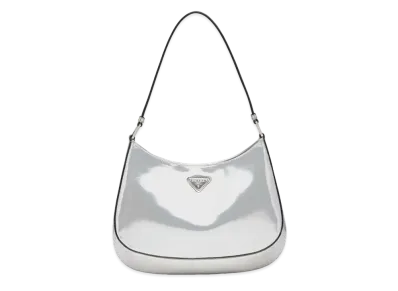 PRADA Cleo Brushed Leather Shoulder Bag "Silver"