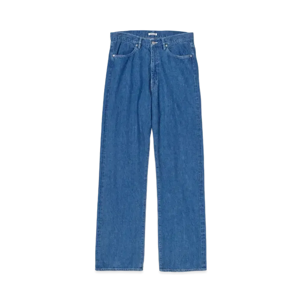 AURALEE SELVEDGE LIGHT DENIM PANTS "Light Indigo"