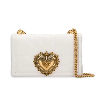 Dolce&Gabbana Devotion Crossbody Bag Medium Matrasse Nappa "White"