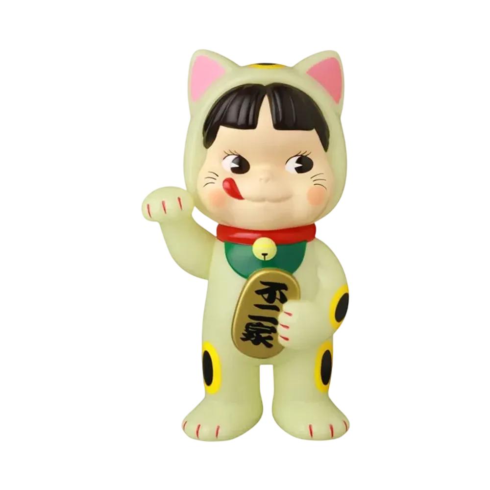 MEDICOM TOY "Fujiya Sofvi Collection" Lucky Cat Peko-Chan (Phosphorescent)