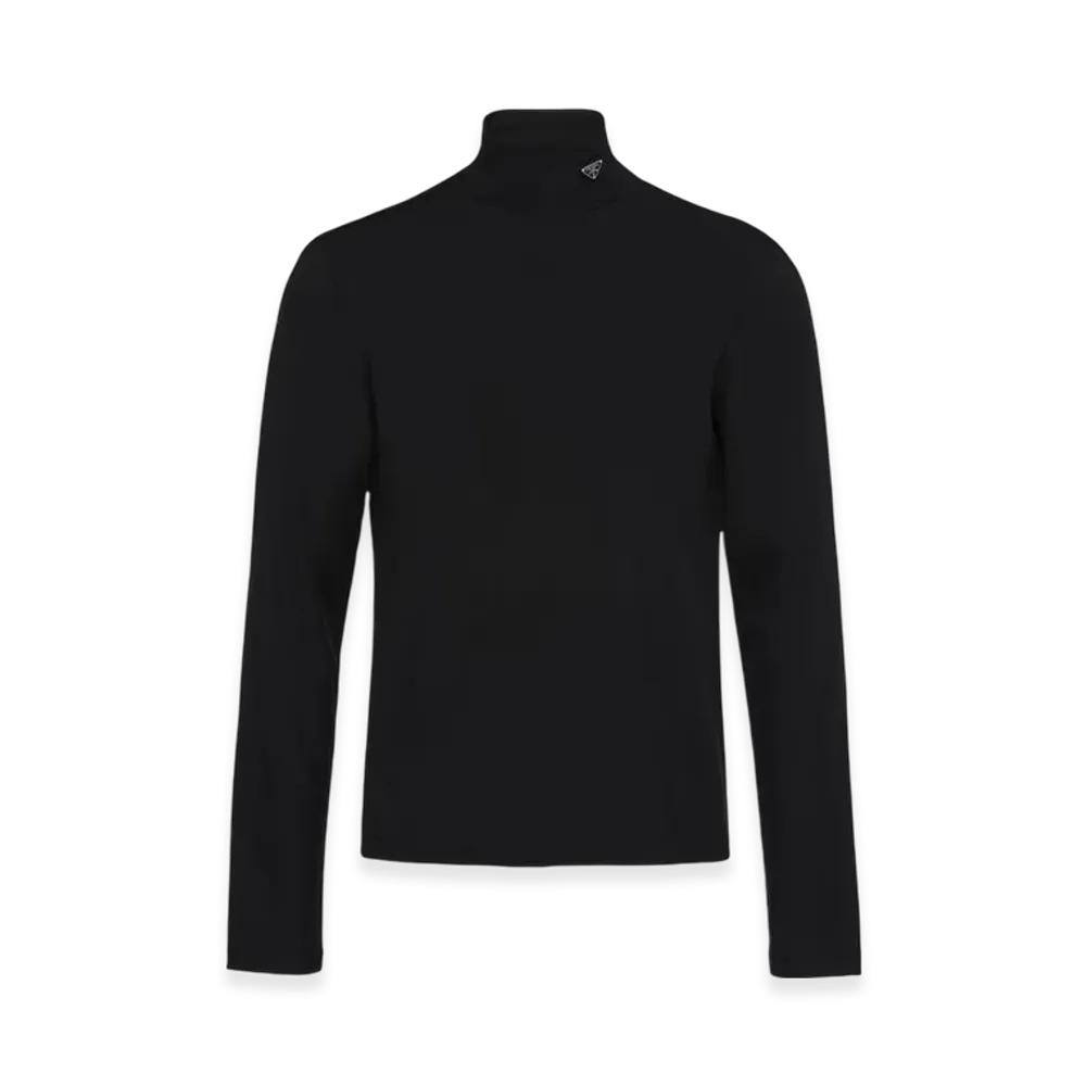 PRADA Stretch Cotton Turtleneck "Black"
