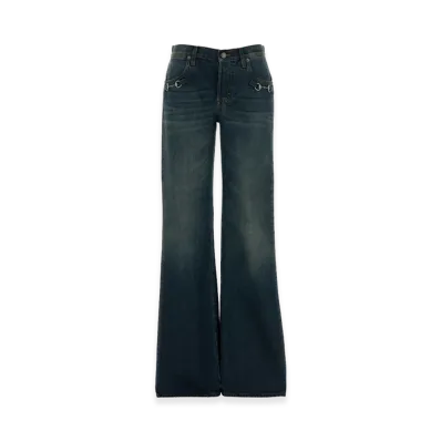 GUCCI Women's Low Rise Bootcut Denim Pants "Blue"