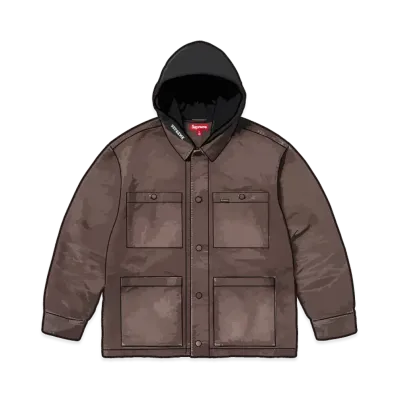 Supreme Worn Hooded Chore Coat "Brown"