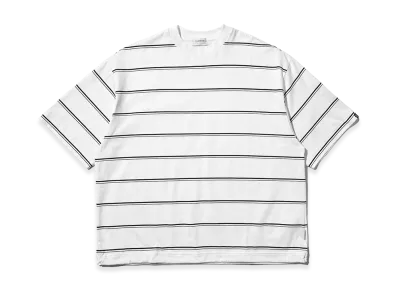 CLESSTE Thick Thin Stripe S/S T-Shirt With Drawstrings "White"