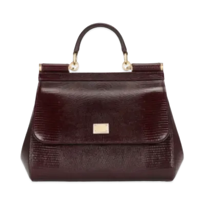 Dolce&Gabbana Sicily Bag Medium Iguana Print Calfskin "Red"