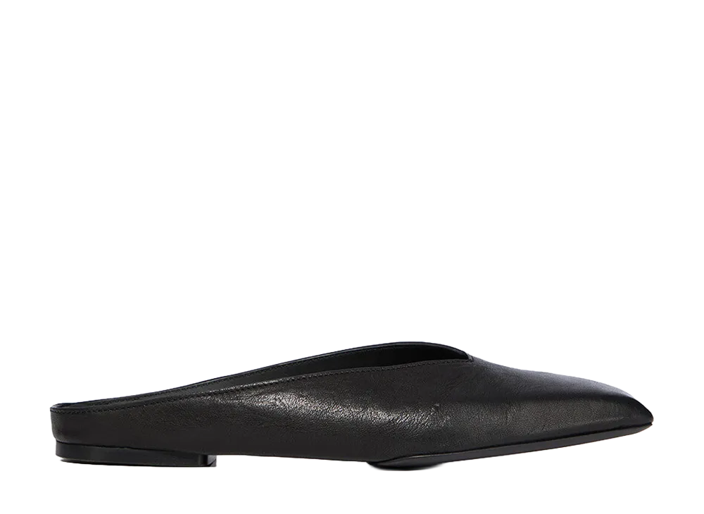 Rick Owens Women's SS26 Ballerina Mule Washed Lamb "Black"