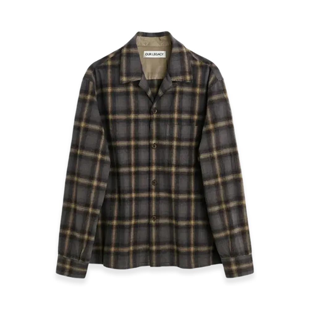OUR LEGACY Heusen Shirt "Oyster Check Hairy Flannel"