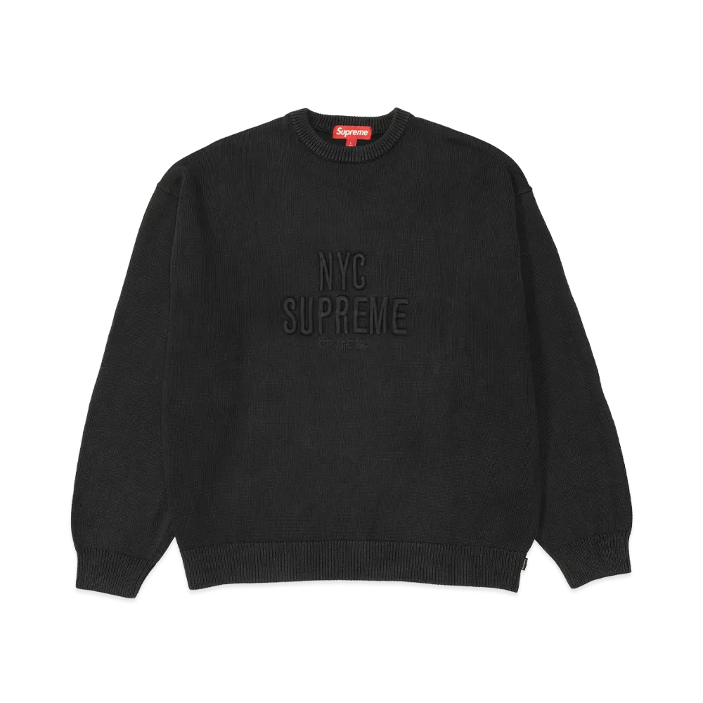 Supreme Overdyed Raised Sweater "Black"