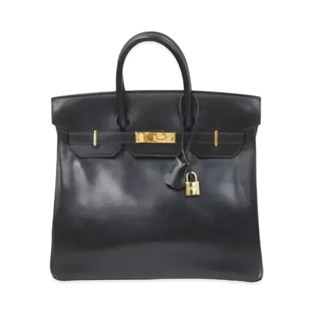 Hermes Haut a Courroies Box Calf "Noir/Gold"