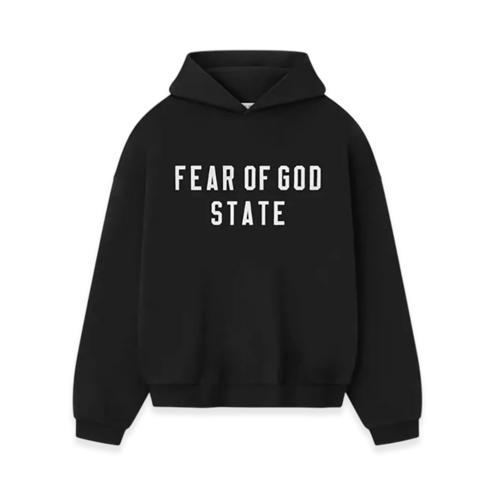 FEAR OF GOD ESSENTIALS 90's Fleece Hoodie "Jet Black"
