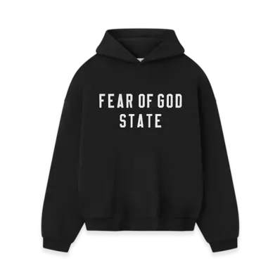 FEAR OF GOD ESSENTIALS 90's Fleece Hoodie "Jet Black"