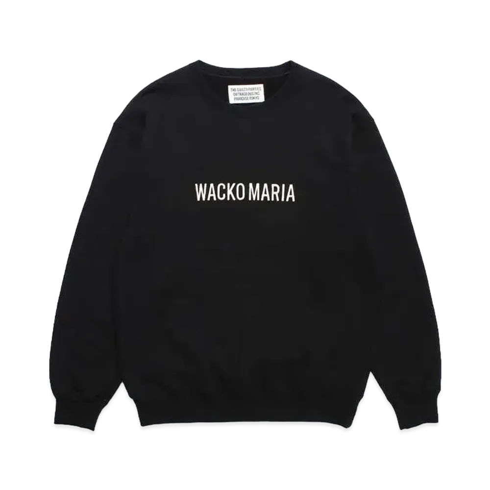 WACKO MARIA Middle Weight Crew Neck Sweat Shirt "Black"