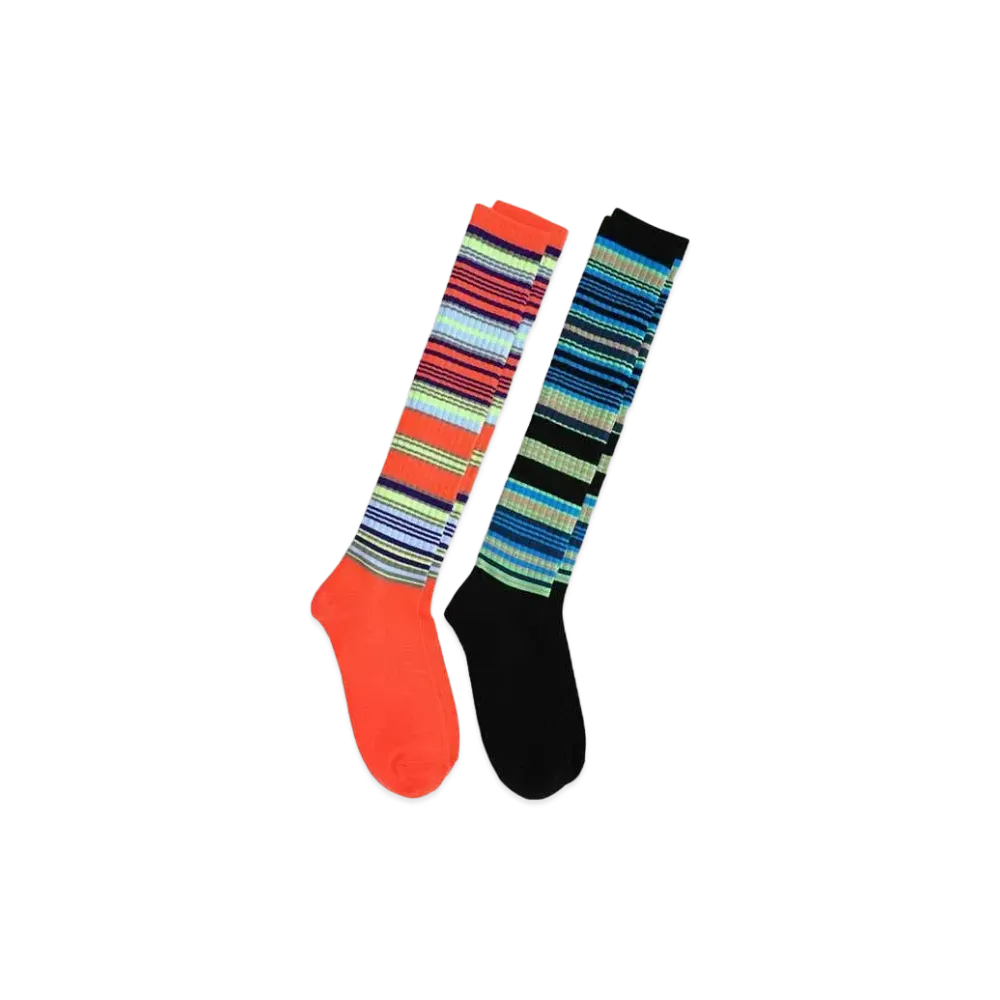 FACETASM BORDER LONG SOX "BLACK&PINK"