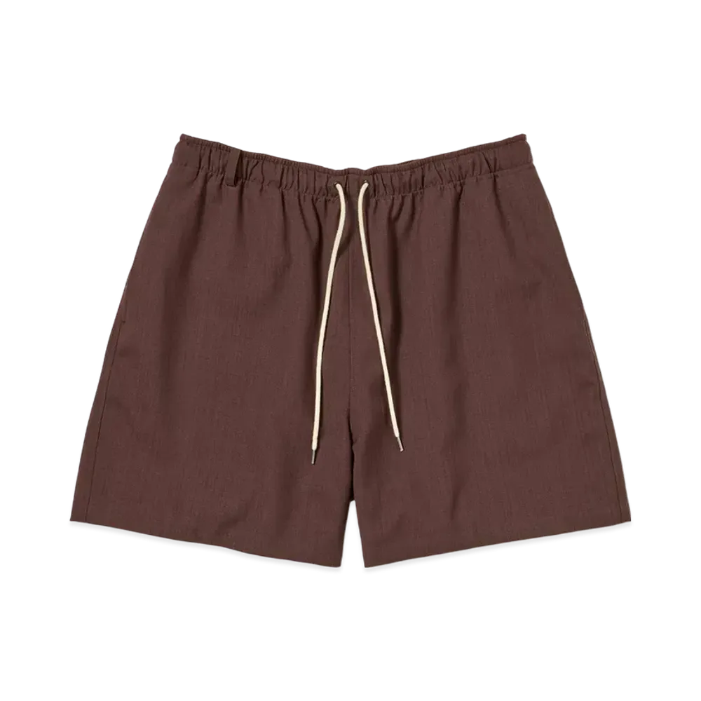 AURALEE Wool Kid Mohair Hop Sack Shorts "Burgundy"