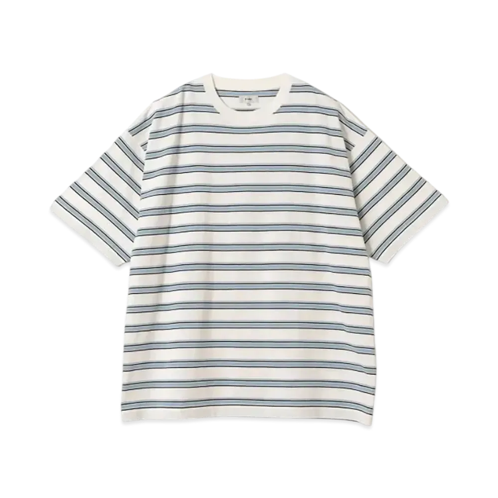 BEAMS Loose Border Tee "White"