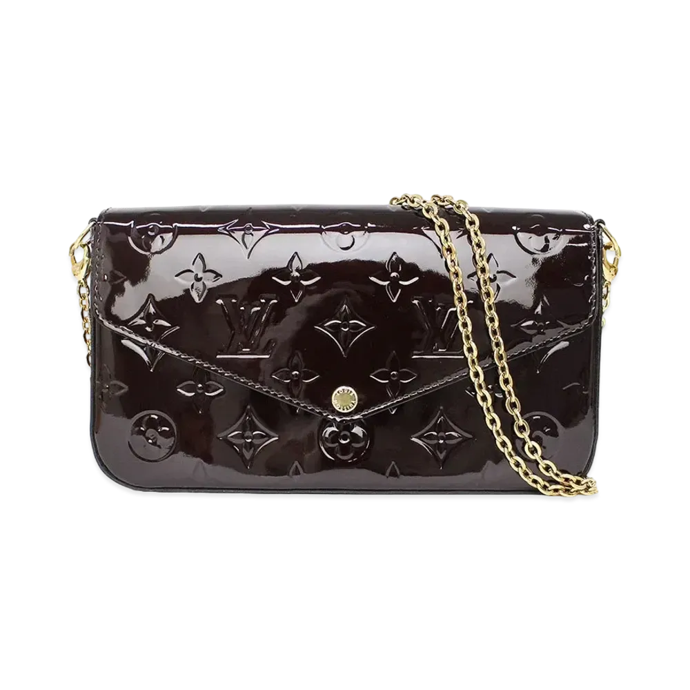 Louis Vuitton Vernis Pochette Felicie "Amarantite"