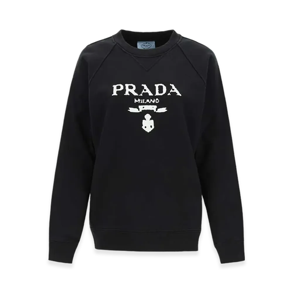 PRADA Women's Vintage Logo Print Sweatshirt "Black/White"