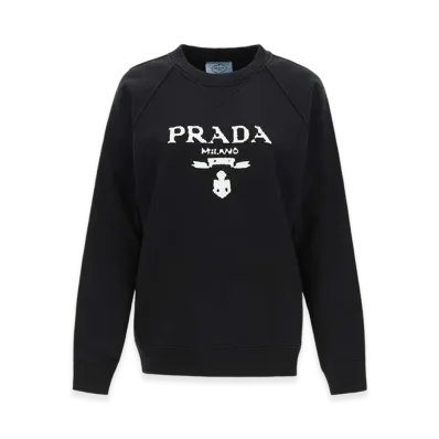PRADA Women's Vintage Logo Print Sweatshirt "Black/White"