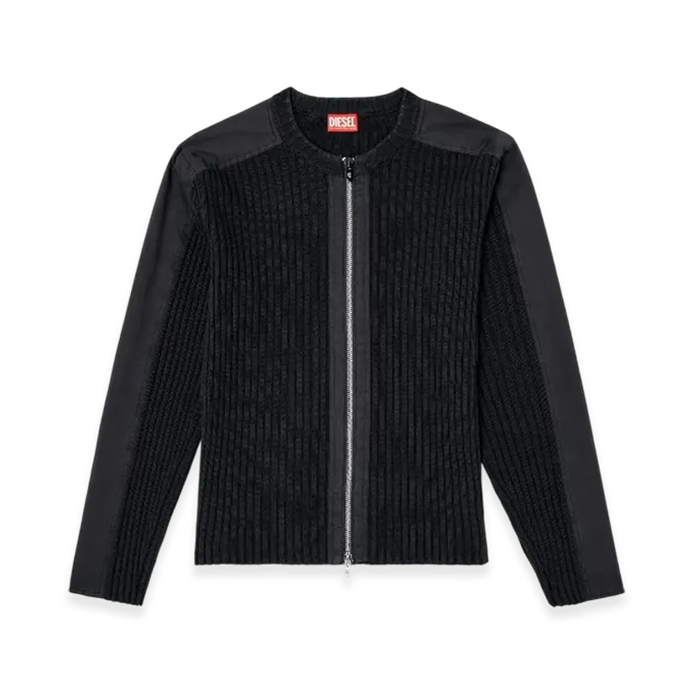 Diesel K-Matty Zipped Cardigan With Utilitarian PaneLS "Black"