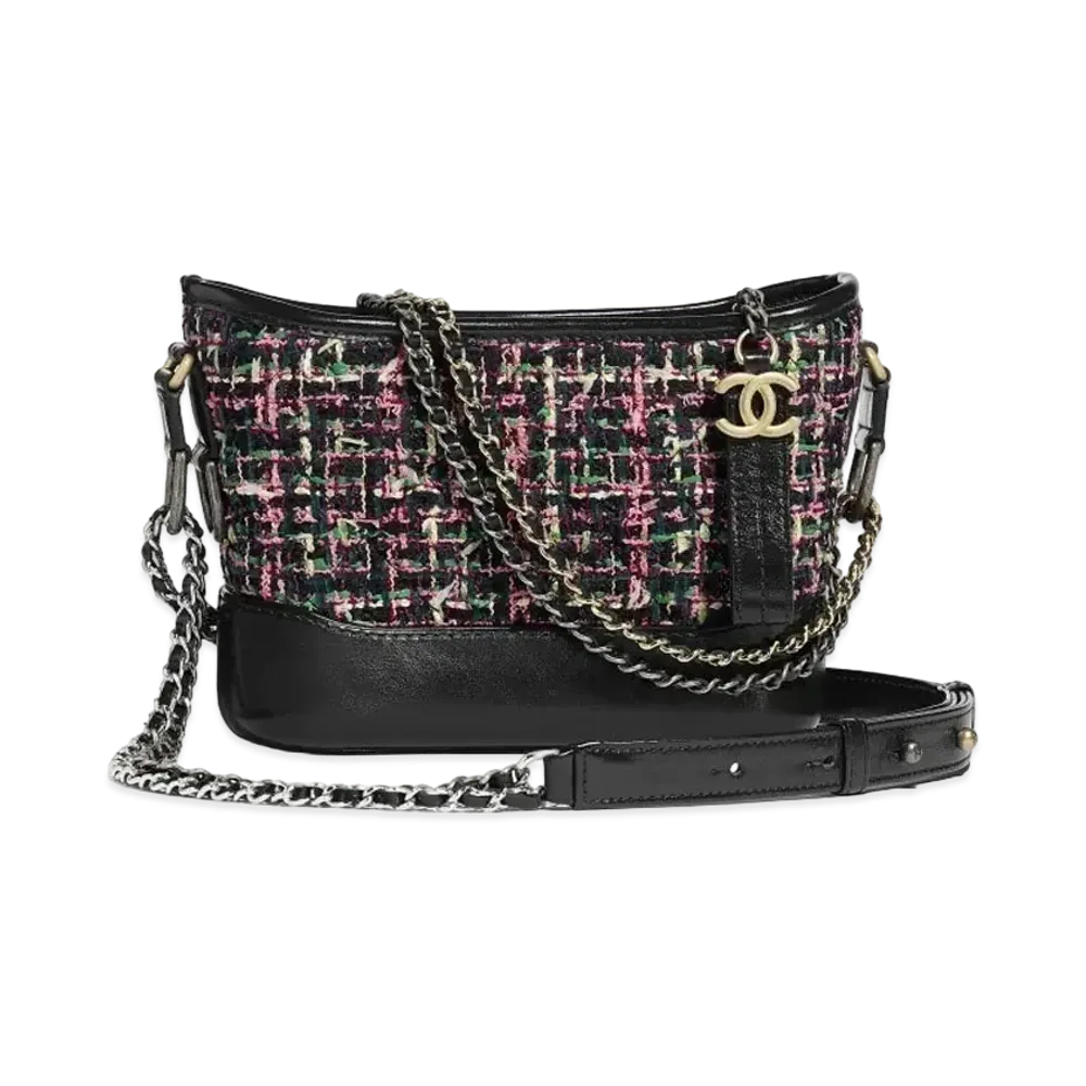 CHANEL Gabriel De Chanel Small Hobo Bag Tweed & Calfskin "Pink/Navy Blue"