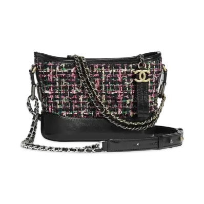 CHANEL Gabriel De Chanel Small Hobo Bag Tweed & Calfskin "Pink/Navy Blue"