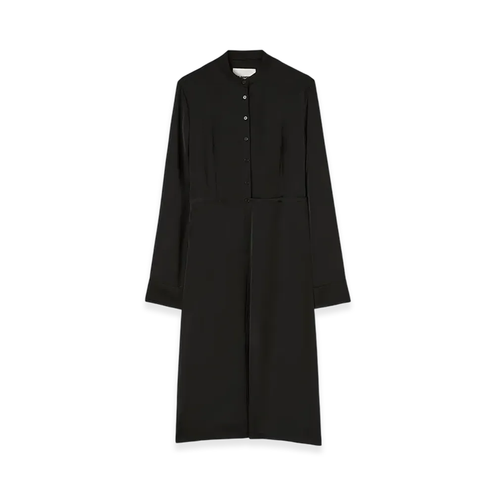 Jil Sander Fluid Viscose Shirt Dress "Black"