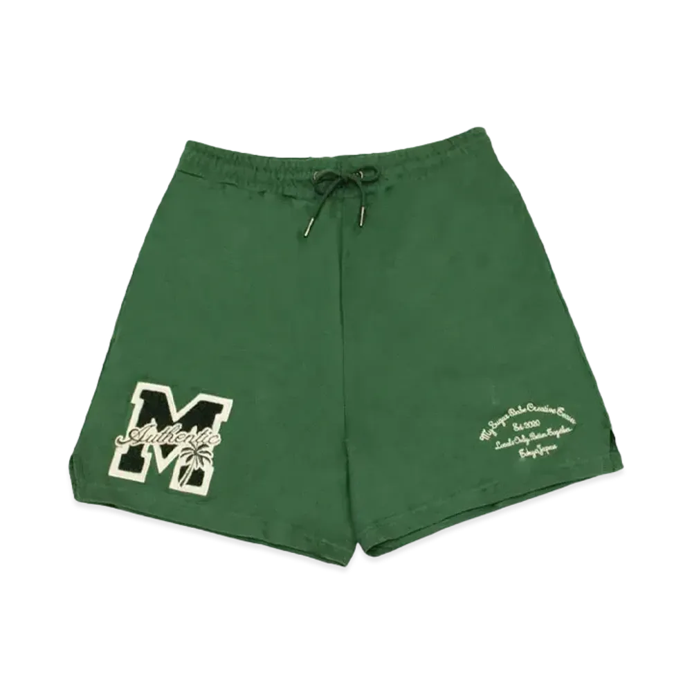 My Sugar Babe M college logo wappen sweat shorts "Green"