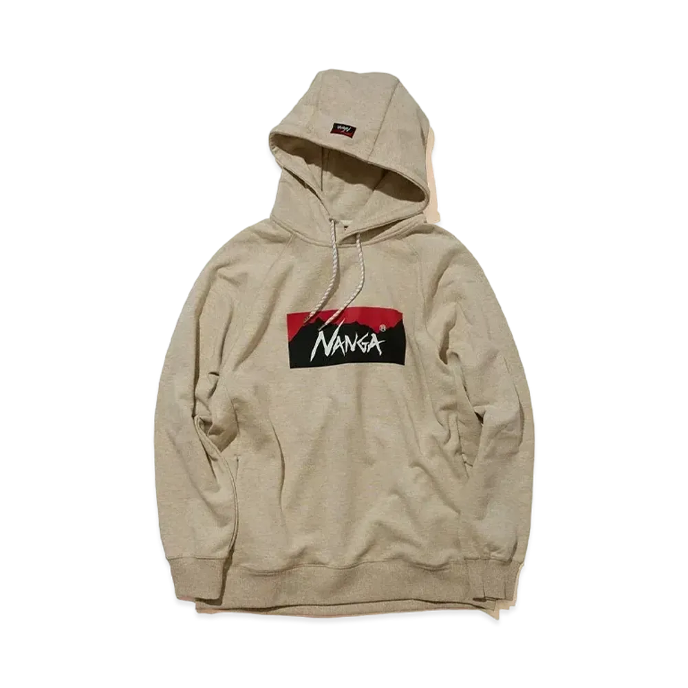 NANGA Eco Hybrid Box Logo Sweat Hoodie (Unisex) "Oatmeal"