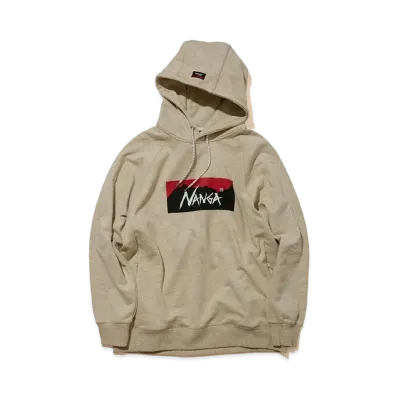 NANGA Eco Hybrid Box Logo Sweat Hoodie (Unisex) "Oatmeal"