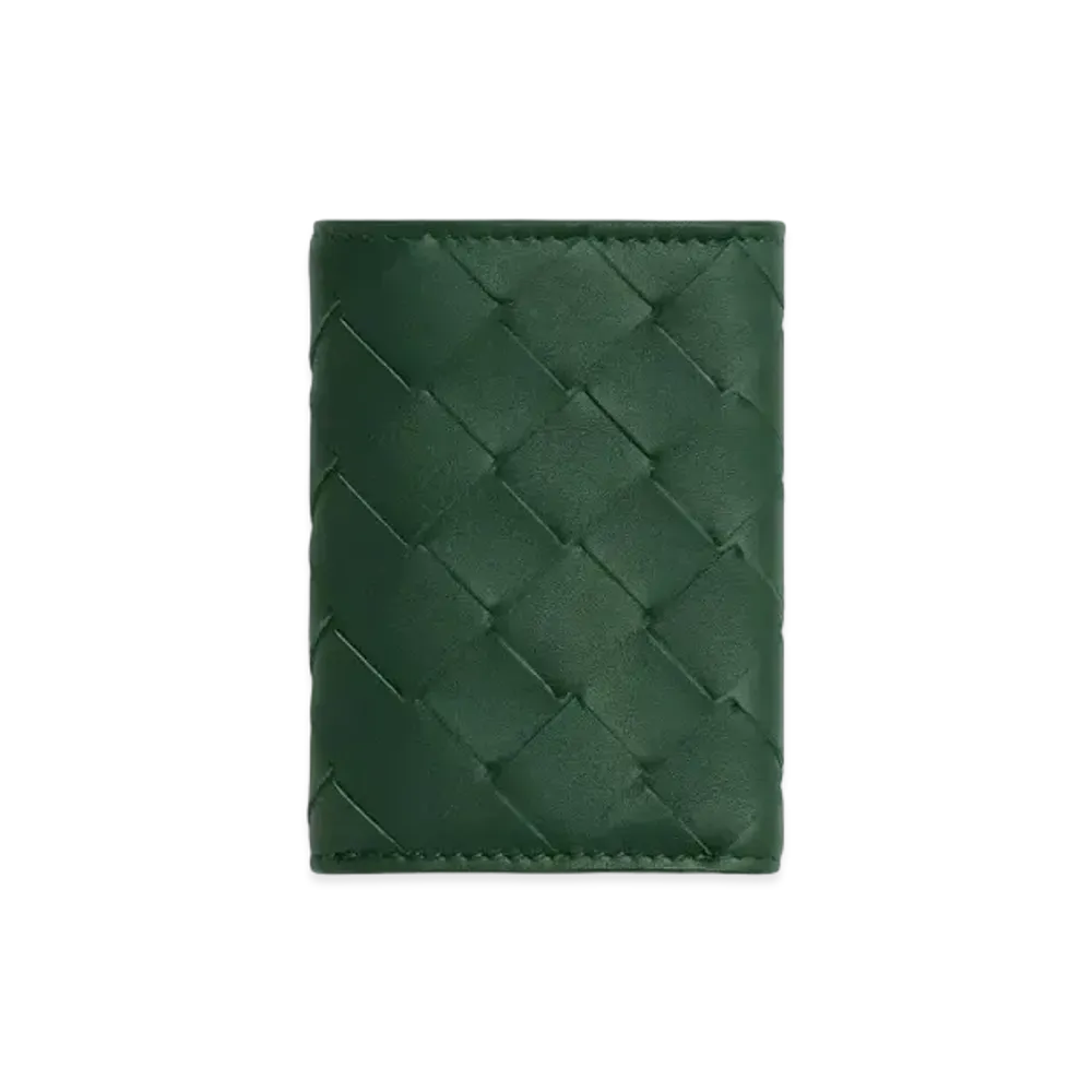 Bottega Veneta Intrecciato Calfskin Tiny Trifold Wallet "Rain Tree/Sage"