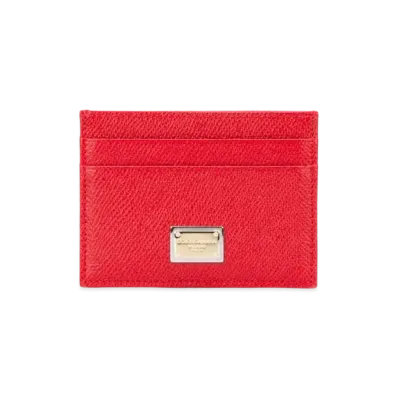 Dolce&Gabbana Credit Card Holder Dauphine Calfskin Plate "Red"