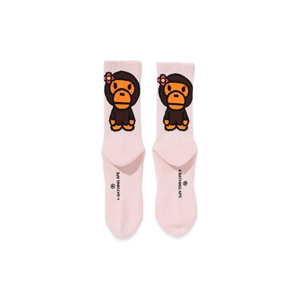 A BATHING APE Baby Lisa Socks "Pink"