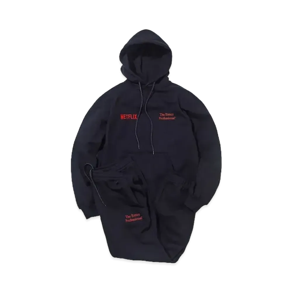 ENNOY Stylistshibutsu x Netflix 23AW Hoodie+Pants Setup "Black/Netflix Red"