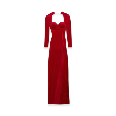 BALENCIAGA Women's Drape Maxi Dress "Red"