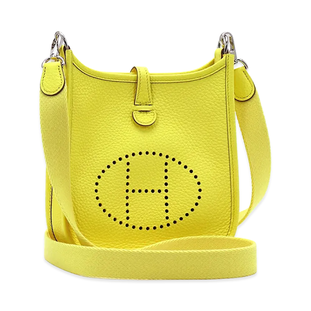 Hermes Women's Evelyne TPM Shoulder Bag Silver-Tone Hardware "Limoncello/Limoncello"