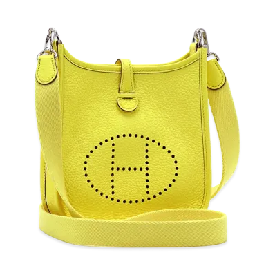 Hermes Women's Evelyne TPM Shoulder Bag Silver-Tone Hardware "Limoncello/Limoncello"