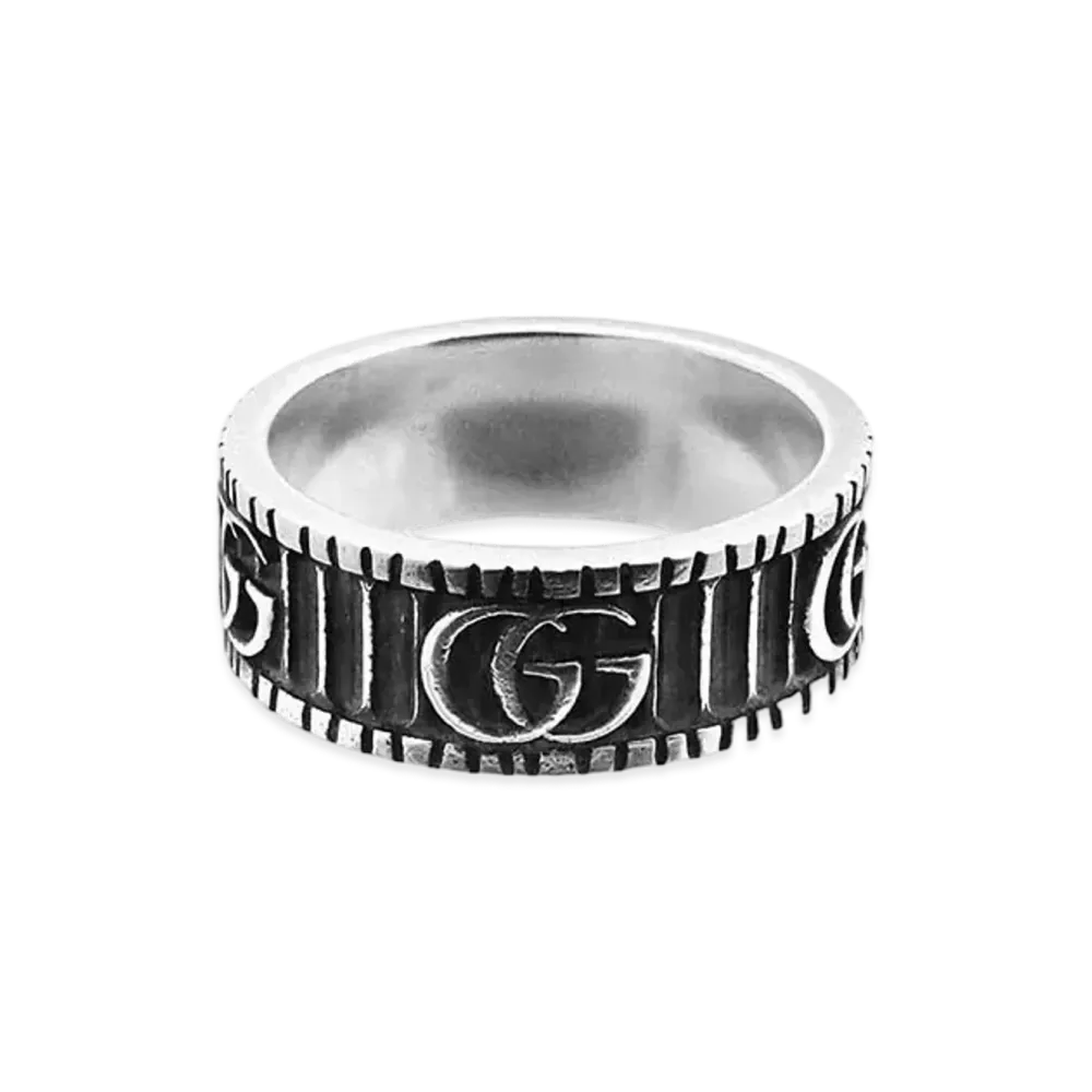 GUCCI Silver Ring With Double G