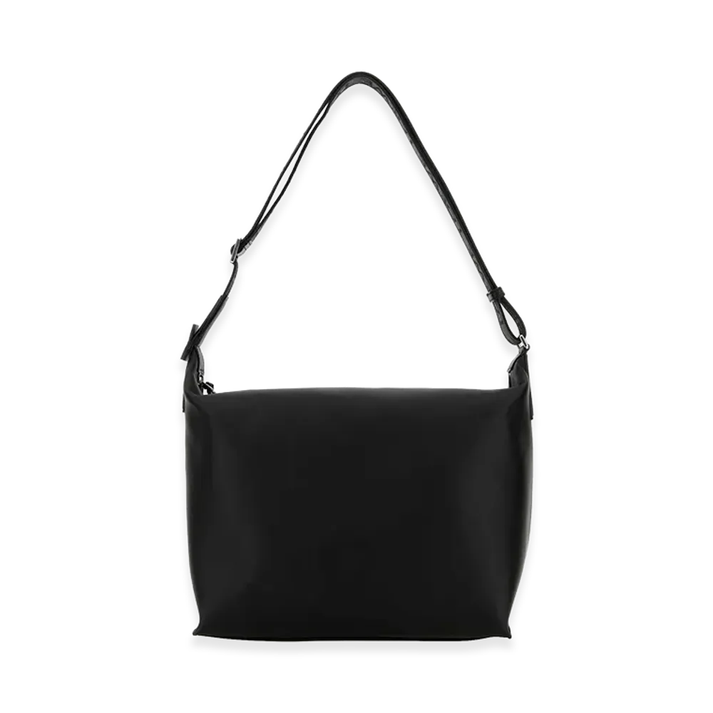 LOEWE Black Leather Cubi Big Crossbody Bag "Black"