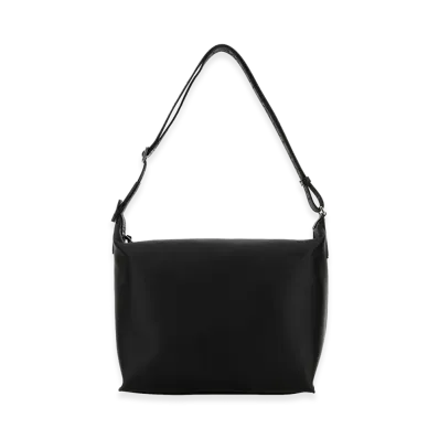 LOEWE Black Leather Cubi Big Crossbody Bag "Black"