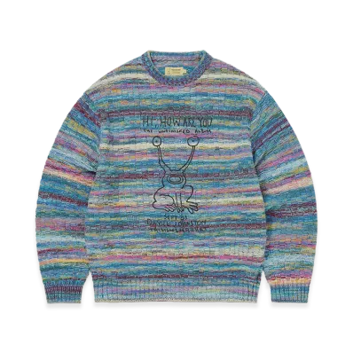 thisisneverthat x Daniel Johnston Frog Knit Sweater "Blue"