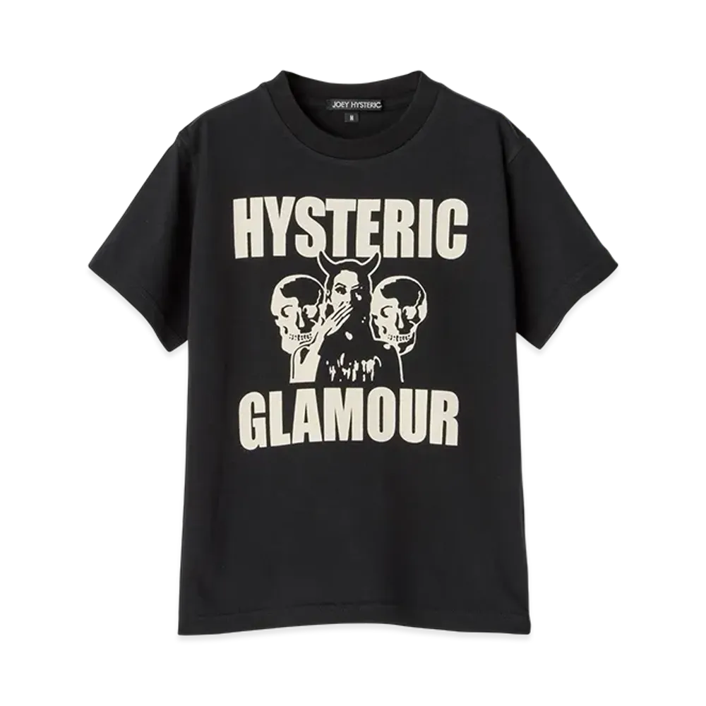 HYSTERIC GLAMOUR Kids Evil Skull T-Shirt "Black"