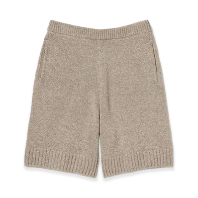 AURALEE Women's Cashmere Silk Melange Knit Shorts "Mix Beige"